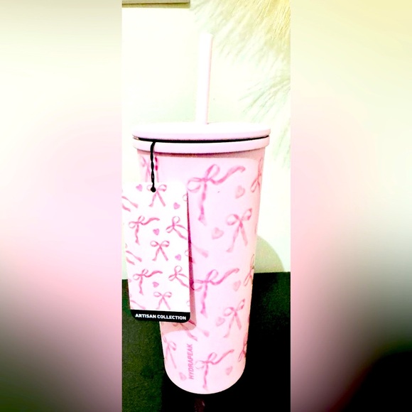 Artisan Collection Pink Bow Tumbler with Straw - Picture 1 of 2
